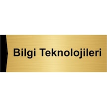 Bilgi Teknolojileri 7x20cm Altın Renk Metal Yönlendirme Levhası