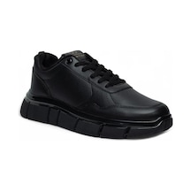 Best Of 2016-26 Cilt Deri Anatomik Bağcıklı Erkek Sneaker Siyah
