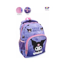 2 Gözlü Little Angle Kuromi Anaokulu Çantası - Çocuk Çanta - Kreş Çantası - Kuromi Çanta Mor