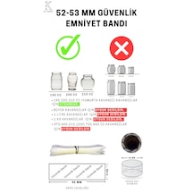 Key Market Güvenlik Emniyet Bandı 52-53  MM Ağız Çapına Uygun 90 x 30 MM Baskılı 100'lü