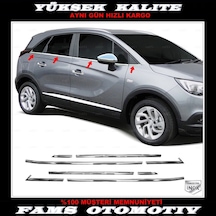 Opel Crossland X Paslanmaz Krom Cam Alt Çıta 8 Prç 2017 Üzeri