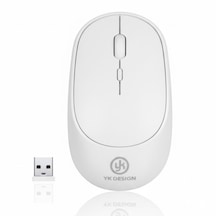 Beyaz Renkli Ergonomik Sessiz Kablosuz Mouse Usb Alıcılı, Ofis Ve Oyun İçin Konforlu Bilgisayar Faresi Ms6310 5286 Standart