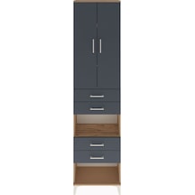 Arges Dolap 4 Raflı 4 Çekmeceli 2 Kapaklı 60x30x243 Çam-antrasit Çam