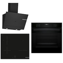 Bosch 646 HUA717BA0T - PUG61KAA5E - DWK67PJ60T İndüksiyon Ocaklı Siyah 3'Lü Ankastre Set
