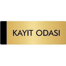 Metal Yönlendirme Levhası, Departman Kapı Isimliği Kayıt Odası 7x20 Cm Altın Renk