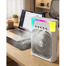 Buğz Usb Şarjlı Masaüstü Soğutucu Fan Su Püskürtmeli Renkli Işıklı