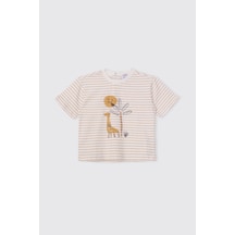 Panço Erkek Bebek Baskılı Kısa Kollu Ekru Tişört 2611bb05055 Krem