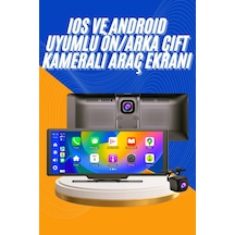 Hubrendy Tekno Android Ve İos Uyumlu Ön Arka Çift Kameralı Araç Ekranı Dokunmatik Carplay