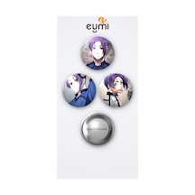 Blue Lock Animesi Mikage 3'lü Metal Rozet Seti 58mm İğneli Buton Çanta Yaka Rozeti Çok Renkli