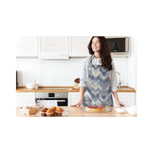 Adawall Mavi Geometrik Desen Mutfak Önlüğü