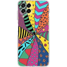 Samsung Galaxy M33 İle Uyumlu Retro Color 4 Kamera Korumalı Şeffaf Kılıf Şeffaf