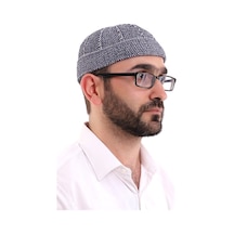 Kışlık Kadife Takke Katlamalı Desenli - Lacivert