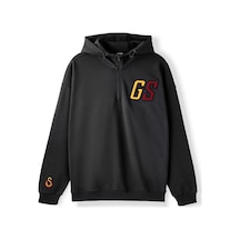 Gsstore Galatasaray Erkek Yarım Zip Hoodie E252107 Siyah