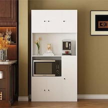 Talha Çok Amaçlı Dolap-mikrodalga-erzak-airfryer-mutfak-kiler Dolabı-kahve Köşesi-beyaz-90 Cm Beyaz