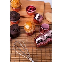 Kağıt Muffin Kek Ve Sufle Kapsülü Metalik Rose Gold 10'lu Goldcakes