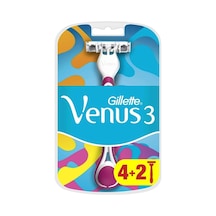 Venus 3 Simply Kullan At Kadın Traş Bıçağı 4+2 Li Renkli