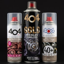 404 Pas Sökücü 200 Ml + Fren Balata Temizleyici Gold 500 Ml + 40+ Koruyucu Yağlayıcı Sprey 200 Ml 3'lü Bakım Seti
