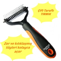 Büyük Irklar İçin Çift Taraflı Tüy Kıtık Açıcı Köpek Tarağı 17 X 9 Cm