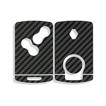 Renault Clio4 İle Uyumlu Megane 3 Fluance Anahtar Kart Folyo Sticker Kaplama Mat Karbon Siyah Abanoz