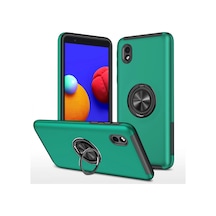 Samsung Uyumlu Galaxy A01 Core Kılıf Elit Yüzüklü Kapak Yeşil\