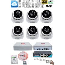 6 Kameralı Ip Dome Güvenlik Kamerası Seti Kdj-6s-1d-ıp-v0