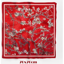 Red Blossom Desen 70 70cm Bandana/fular Çok Renkli