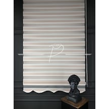 Zebra Perde Pilise Ekru-Somon Dar Geniş Plise Seçeneği Somon