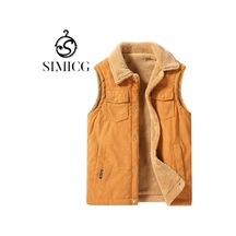 Haki Çok Cepli Erkek Yelek Kalınlaştırılmış Büyük Beden Yelek