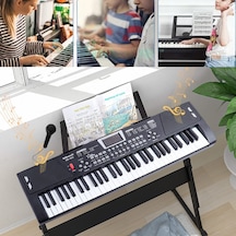 61 Tuşlu Işıklı Dijital Piyano Mikrofonlu Çocuk Keyboard Seti
