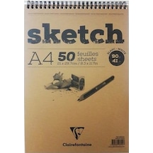 Clairefontaine Sketch Blok 90G Kısa Kenarı Spiralli A4 50 Sayfa