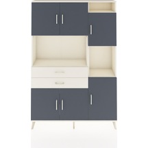 Arges Dolap 9 Raflı 2 Çekmeceli 6 Kapaklı 132x30x195 Aytaşı-antrasit/aytaşı Antrasıt/aytası