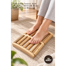 10 Adet Ahşap Ayak Masaj Aleti Tam Ahşap Tasarım, Ayak Masajı İçin 30x18 Cm, Model Alk1207, Foot Massager