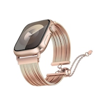 Apple Watch 40mm Uyumlu Krd-137 Metal Hasır Kordon - Rose Gold