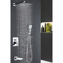 Banyo Bataryası Dahil Ankastre Panel Duş Seti Krom