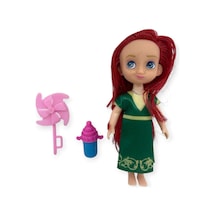 Aksesuarlı Mini Prenses Oyuncak Bebek 13 Cm Lisinya Yeşil