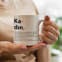 Anneler Gününe Özel Kadın Yazılı Kupa Bardak Beyaz