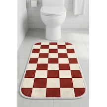 Buççin Online Mağaza Çok Amaçlı Klozet Önü Banyo Paspası Kaymaz Tabanlı Ayak Paspası 60x40 Modern Desenli Yumuşak Taban P Çok Renkli