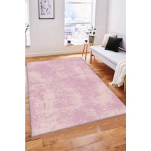 Pembe Sade Desensiz Kaymaz Tabanlı Dekoratif Halı Ss04n11