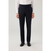 Erkek Lacivert Regular Fit %100 Yün Kumaş Pantolon