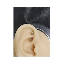 Zirkon Taşlı Kaş, Rook Piercing 8 Mm Cerrahi Çelik 316l Gümüş