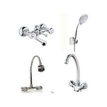 Erce Klasik Banyo Spiralli Lavabo + Eviye Bataryası Duş Takımı