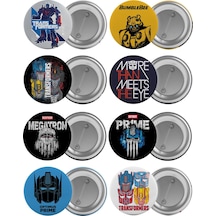 Transformers Çanta Rozeti Seti 8 Adet En Büyük Boy 5.8cm İğneli B