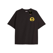 Flood Of Style Siyah Oversize T-shirt Minimal Güneş Ağaç Özel Tasarım
