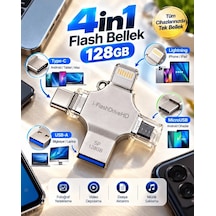 Lb 128gb 4 Lü Girişli Flash Bellek Lightning Type-c Usb-a Microusb Telefon Tablet Bilgisayar Uyumlu