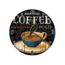 Espresso Kahve Fincanı Mutafak Tipi Duvar Saati (408149872) Çok Renkli