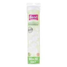 Benri Organik Makyaj Temizleme Pamuğu 80 + 20 Adet