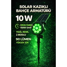 Güneş-solar Enerjili 10 W Yüksek Işık Çim Armetür Yeşil Renk
