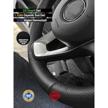 Peugeot 106 Siyah Delikli Düz İçin Uyumlu Özel Süper Deri Direksiyon Kılıfı