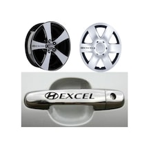 Hyundai Exel Kapı Jant Sticker Yapıştırma 8 Adet