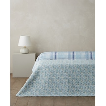 English Home Misty Flora Çift Kişilik Çok Amaçlı Örtü 200x220 Cm Açık Mavi Açık Mavi